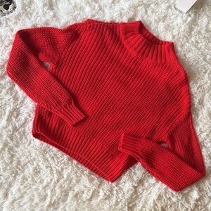 H&M Bold Red Turtleneck Sweater